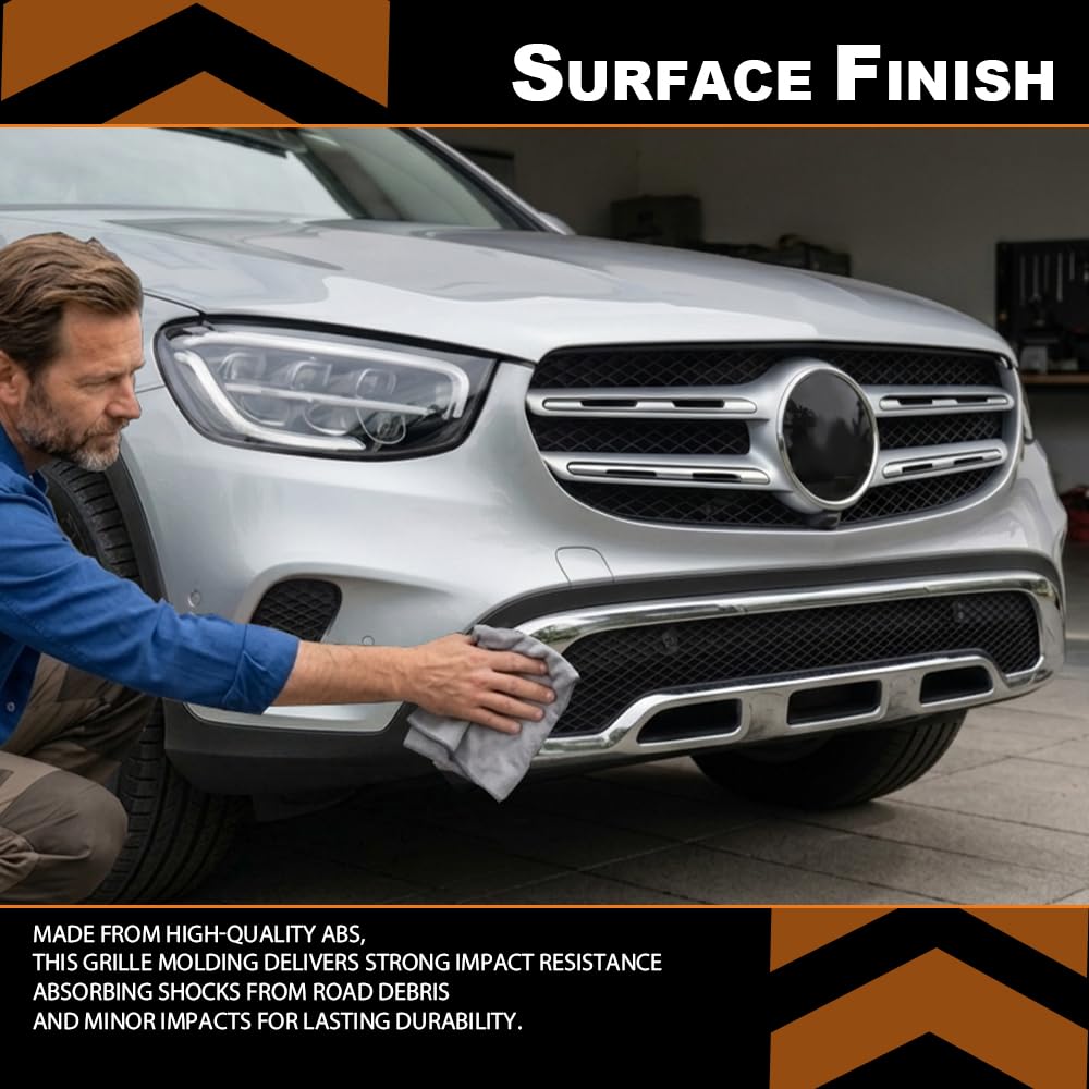 G-PLUS Front Lower Bumper Compatible with Benz GLC 2019 2020 2021 Silver