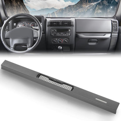 G-PLUS Upper Dash Defrost Vent Bezel Trim Panel Compatible with Jeep Wrangler TJ 1997-2006 55037036 Mist Grey