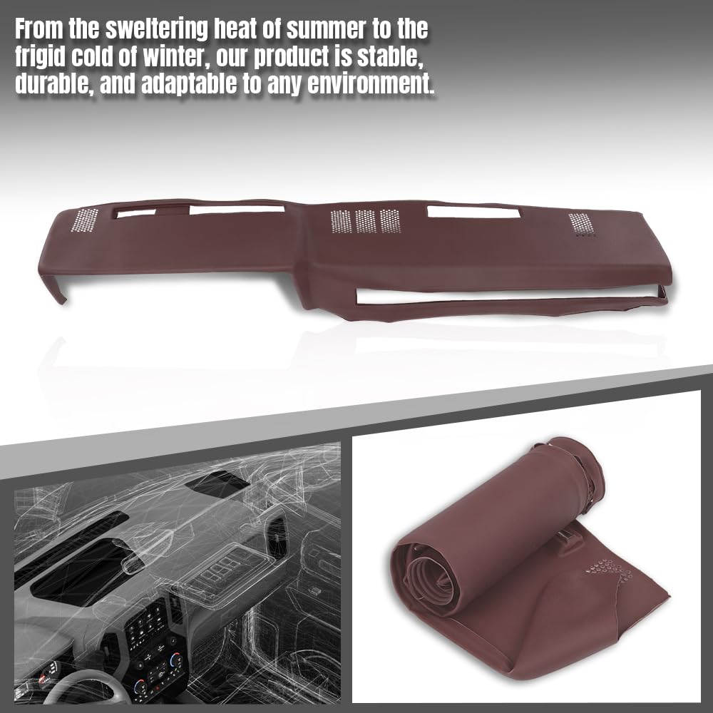G-PLUS TPE Dash Cover Dashboard Compatible with GMC Chevy Full Size Pickup 1981-1987, Fit GMC Chevy SUV 1981-1991 Red