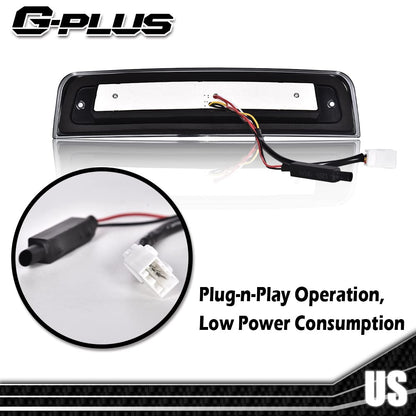G-PLUS 3D LED Bar Truck Third 3rd Tail X Brake Light Compatible With 2009-2010 Dodge Ram 1500 2011-2017 Ram 1500 2500 3500 55372082AE 55372082AF High Mount Stop light