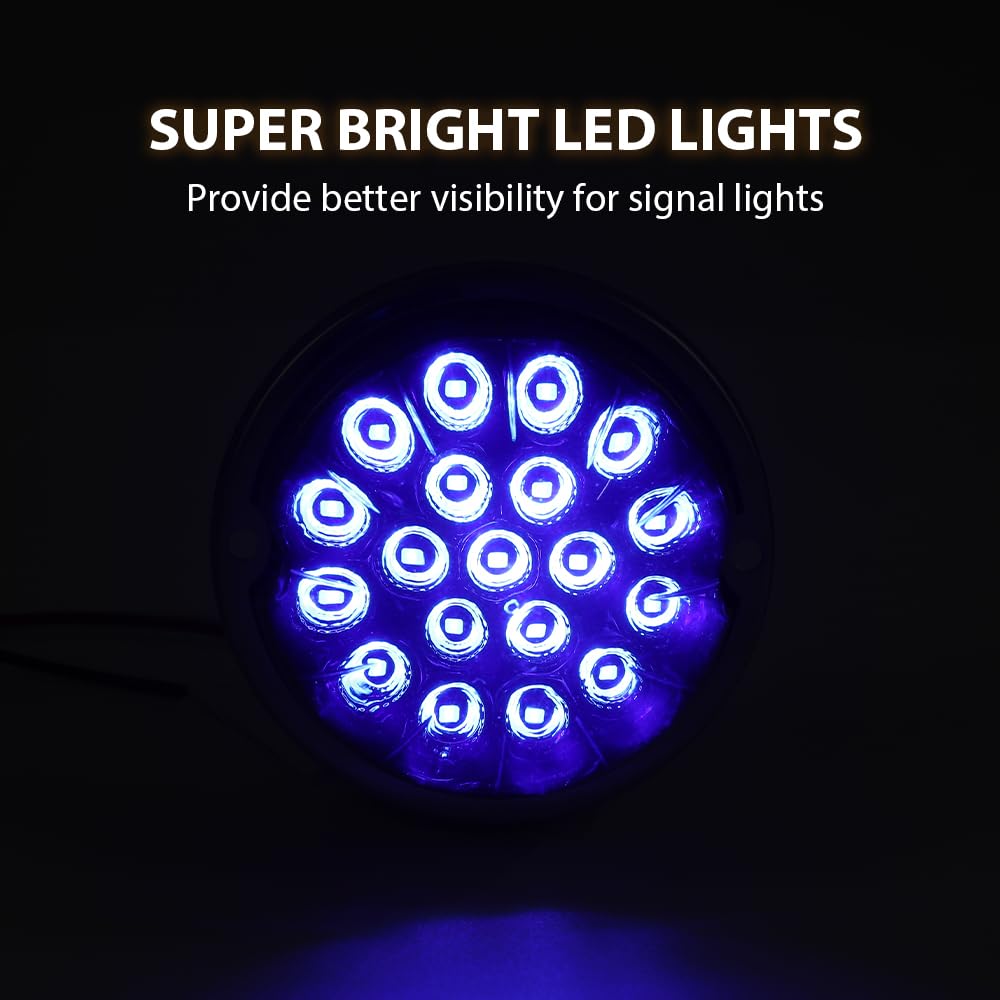 G-PLUS Blue Lens White LED Marker Turn Signal Light Lamp w/Base universal