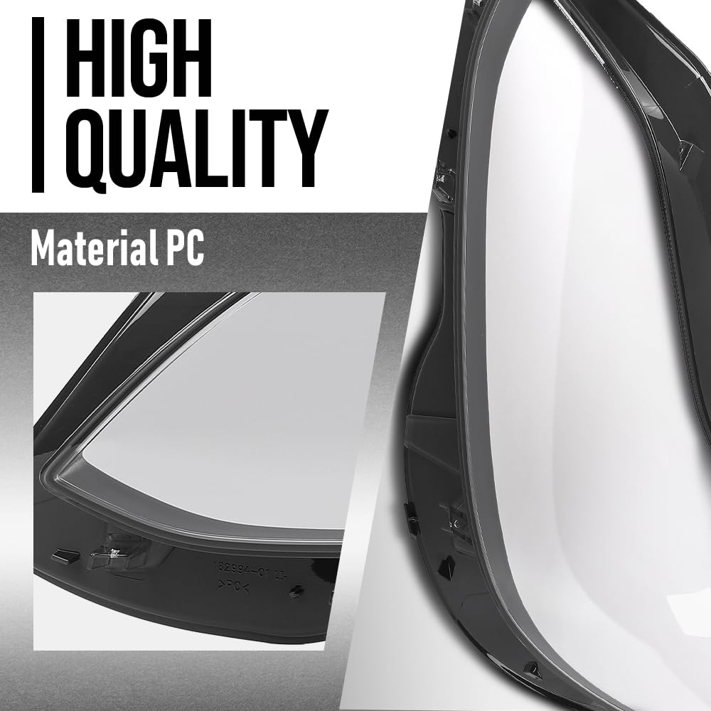 G-PLUS Headlight Lens Cover Compatible with Benz W212 E-Class E350 E550 2014 2015 2016 A2129063303, 2129063303 Left Side Front Headlamp Lens Cover Clear