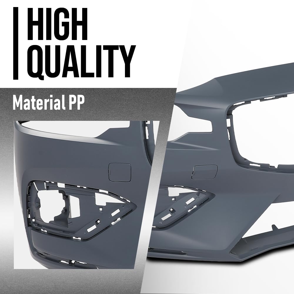 G-PLUS Front Bumper Cover Fascia Compatible with Volvo S60 V60 2019-2021 Fit Models without Headlight Washer and Parallel Park Assist 397964230, 36011940