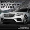 G-PLUS Front Bumper Lip Trim Chrome Molding Left+Right Compatible with Benz W222 S-Class S350 S450 S560 2018-2020 A2228857700