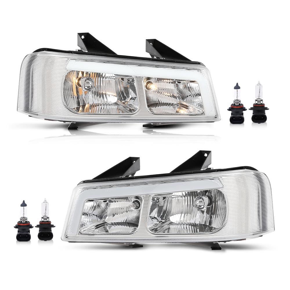 G-PLUS LED Headlights Headlamps Fit Chevy Express GMC Savana 1500 2003-2014, Fit Chevy Express GMC Savana 2500 3500 2003-2023 Bumper Headlamp Clear Lens Chrome Housing,faros delanteros Assembly