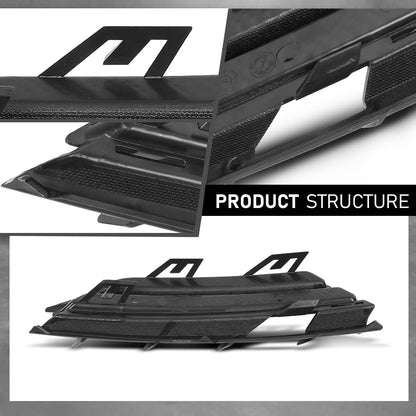G-PLUS Front Bumper Grille Insert Fog Light Cover Bezel Left Compatible with Lincoln MKC 2015-2019 EJ7Z17E811AA, FO1038172, EJ7Z-17E811-AA Black