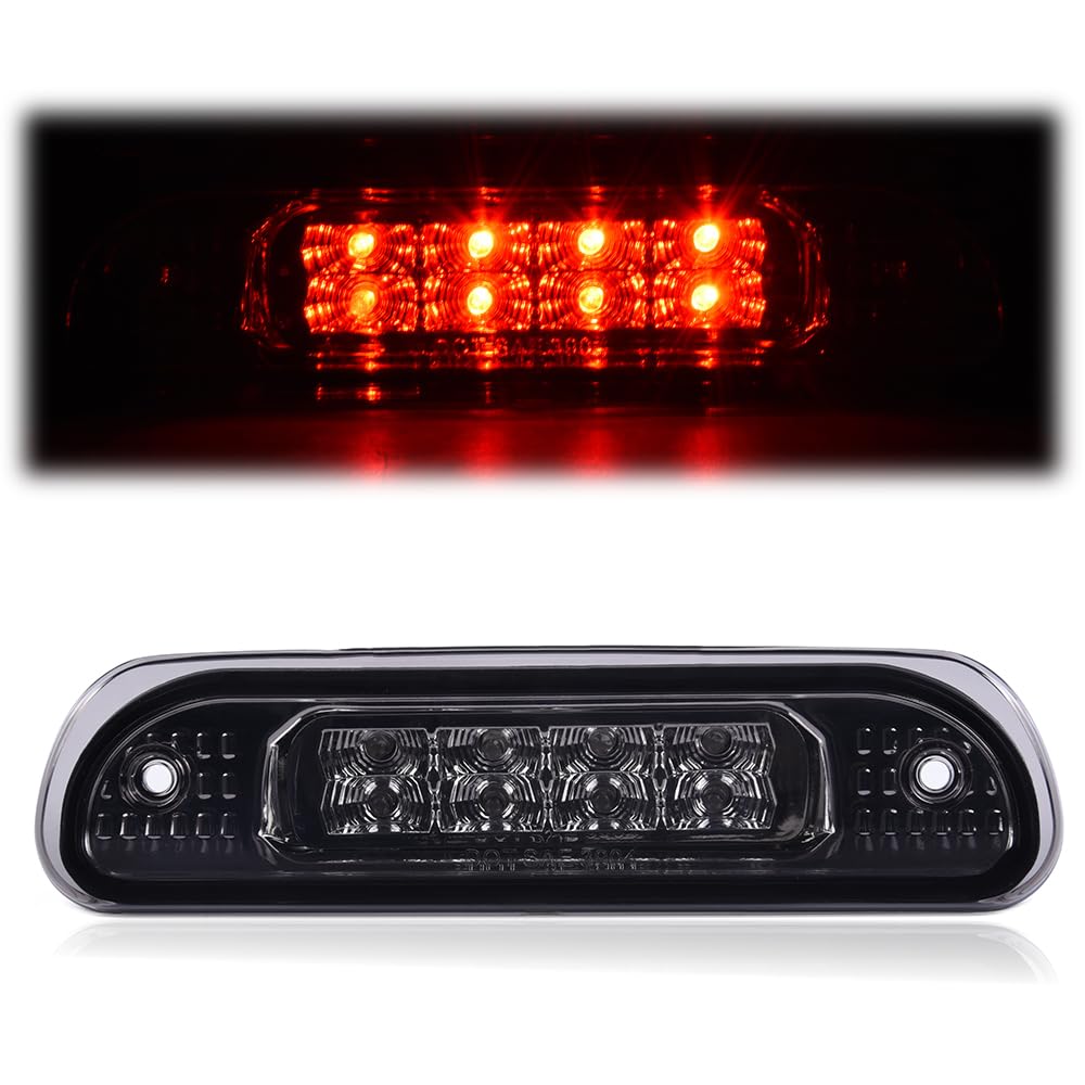 G-PLUS LED Third 3rd Brake Cargo Light Compatible With 1999-2004 Grand Cherokee,Rear Roof Center High Mount Stop Tail Light Replacement (Chrome Housing Smoky Lens)