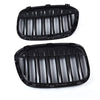 Front Kidney Grille Replacement For BMW X1 F48 F49 2016-2020 Double Line Glossy Black Grill One Pair