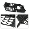 G-PLUS Front Bumper Fog Light Grill Grille Cover Painted with Silver Ring Compatible with Audi SQ5 2013-2017/Fit Audi Q5 S-Line 2013-2017 8R0807681M, 8R0807682J