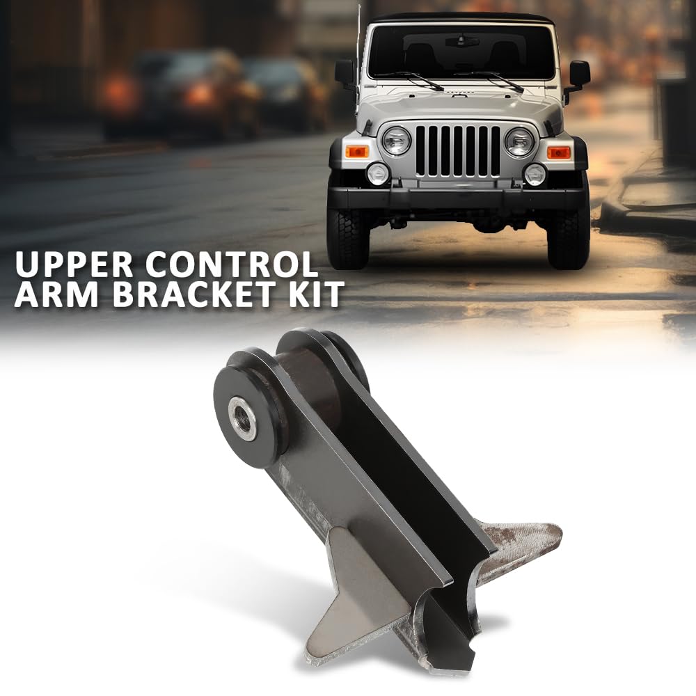 G-PLUS Front Passenger Axle Upper Control Arm Bracket Kit Compatible with Jeep TJ LJ MJ XJ ZJ 1984-2006 Black