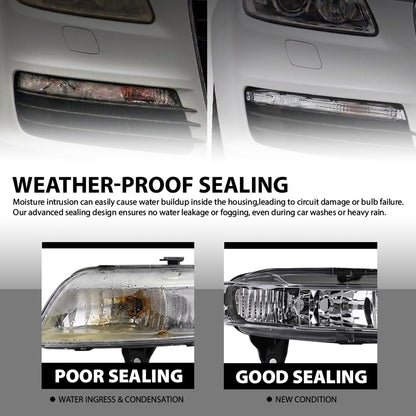 G-PLUS Parking Light Driver and Passenger Side Pair Compatible with Audi Q7 2007 2008 2009 4L0953041A, AU2530103, 4L0953042A, AU2531103 Black