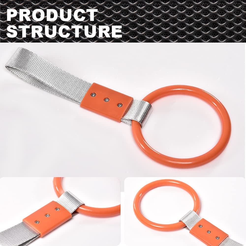 G-PLUS JDM Tsurikawa Ring Round Subway Train Bus Car Handle Hand Straps Drift Charm,Rear Bumper Warning Ring (Orange)