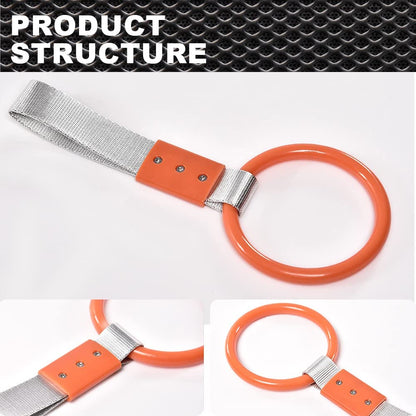 G-PLUS JDM Tsurikawa Ring Round Subway Train Bus Car Handle Hand Straps Drift Charm,Rear Bumper Warning Ring (Orange)