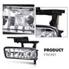 G-PLUS Clear Lens Fog Lights w/Bulbs Fit 1999-2002 GMC Sierra Only (Not fit C3 & Denali),Fit 2000-2006 GMC Yukon/Yukon XL Only (Not fit Denali) Front Bumper Fog Lamp Left and Right Side