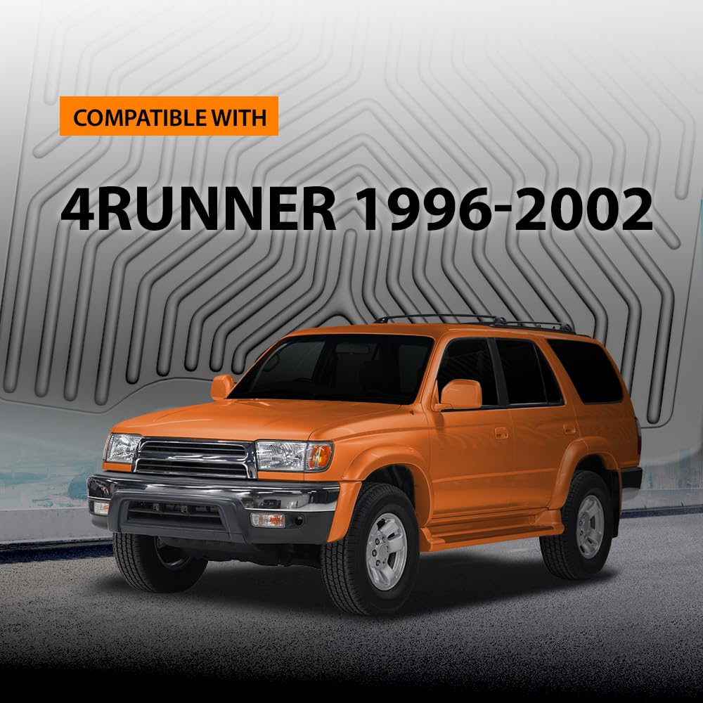 G-PLUS Floor Mats Compatible with Toyota 4Runner 1996 1997 1998 1999 2000 2001 2002 Floor Liners,TPE All Weather Custom Fit Truck Accessories Cargo Liners 1st & 2nd Row Gray 3PCS alfombras para carro