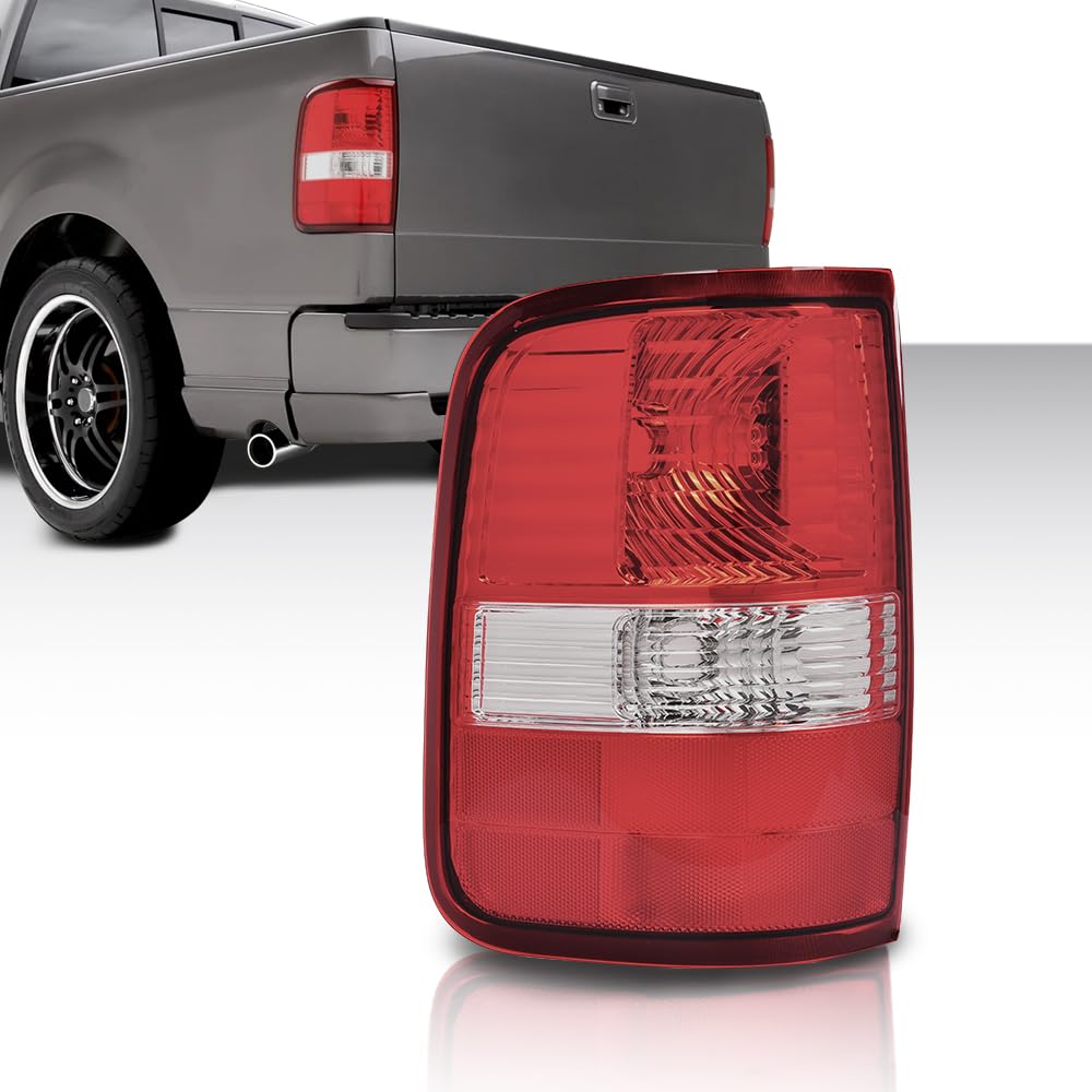 G-PLUS Tail Light Lamp w/o Blubs Compatible with Ford F150 King Ranch, Lariat, XL 2004 2005 2006 5L3Z13405CA, 6L3Z13405BA, FO2800182 Red Lens Left Driver Luces Traseras Faros TraserosAssembly