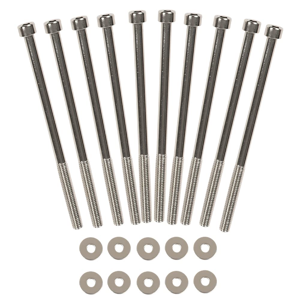 G-PLUS Intake Manifold Bolts Stainless Steel Kit Compatible with GEN III IV LSX (LS1 LS2 LS3 LS6 LS7) Chevy V8 Engines Intake Manifold Bolts 10pcs Engine LS Series