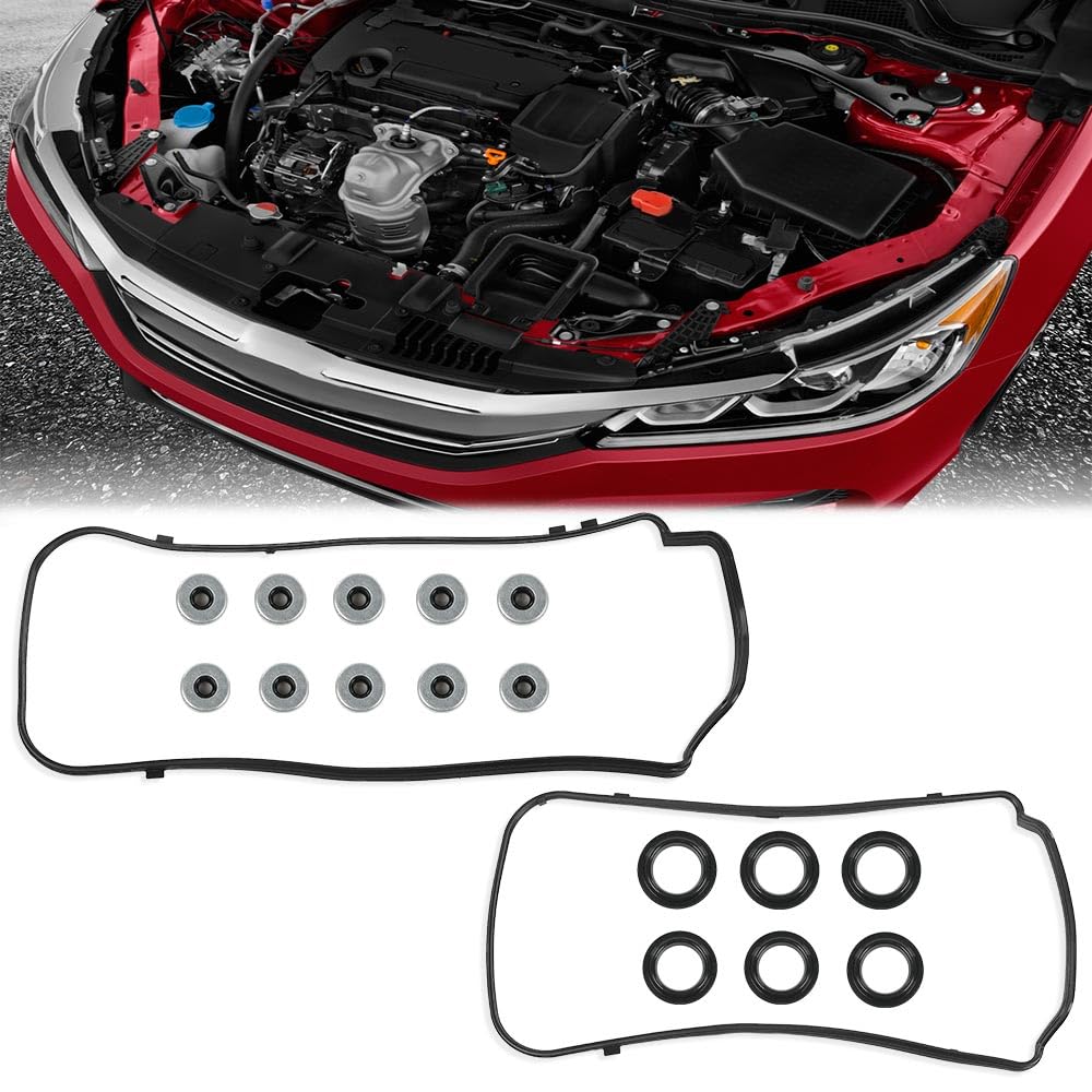 G-PLUS Valve Cover Gasket Seals Set Compatible with Acura MDX RDX RL TL 3.5L 3.7L 2010-2014/Fit Honda Accord 3.5L 2008-2014 VS50773R, VS50558
