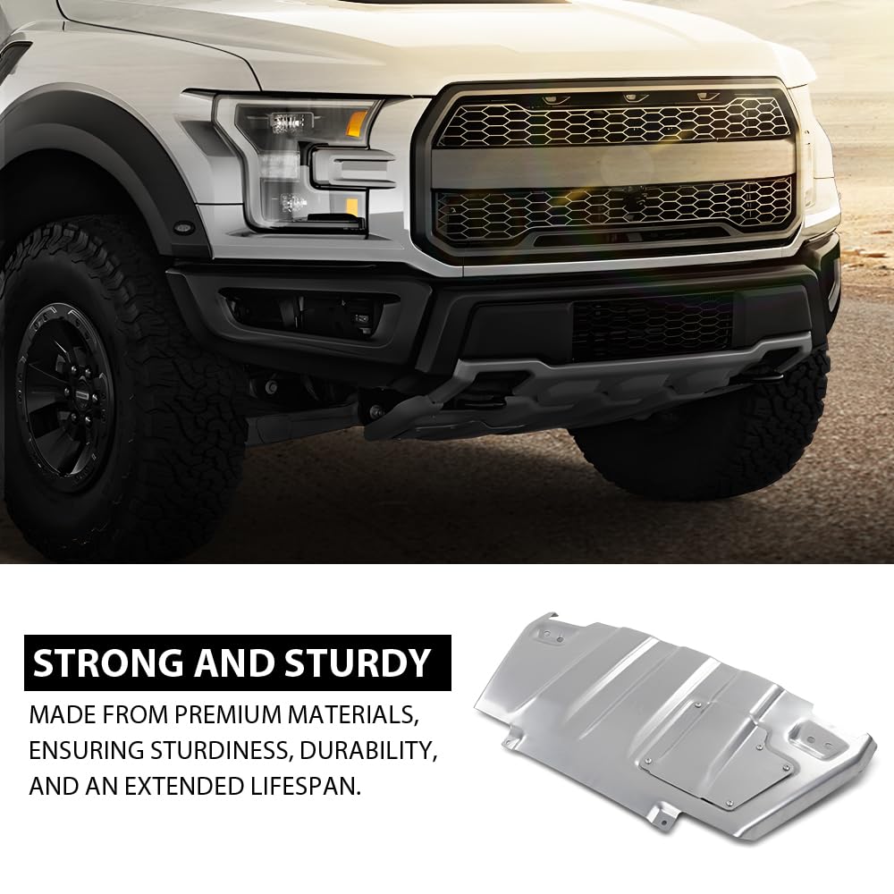 G-PLUS Front Engine Splash Shield Bumper Skid Plate Engine Protection, Compatible with Ford F150 Raptor 2017-2020, HL3Z5B018A, HL3Z-5B018-A
