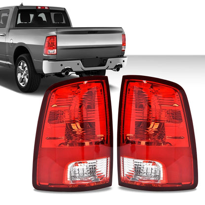 G-PLUS Red Lens Tail Lights w/o Bulbs Compatible with 2009-2018 Dodge Ram 1500 Fit 2010-2018 Dodge Ram 2500 3500 Fit 2019-2020 Dodge Ram 1500 Classic Left & Right