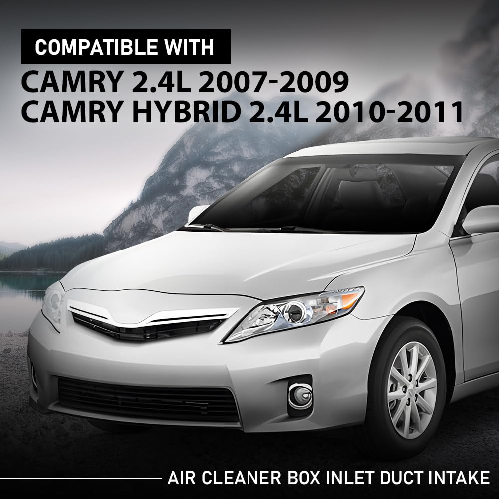 G-PLUS Air Cleaner Box Inlet Duct Intake, Compatible with Toyota Camry 2.4L 2007-2009/ Camry Hybrid 2.4L 2010-2011, 17750-0H060, 17750-28020