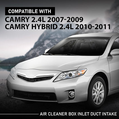 G-PLUS Air Cleaner Box Inlet Duct Intake, Compatible with Toyota Camry 2.4L 2007-2009/ Camry Hybrid 2.4L 2010-2011, 17750-0H060, 17750-28020
