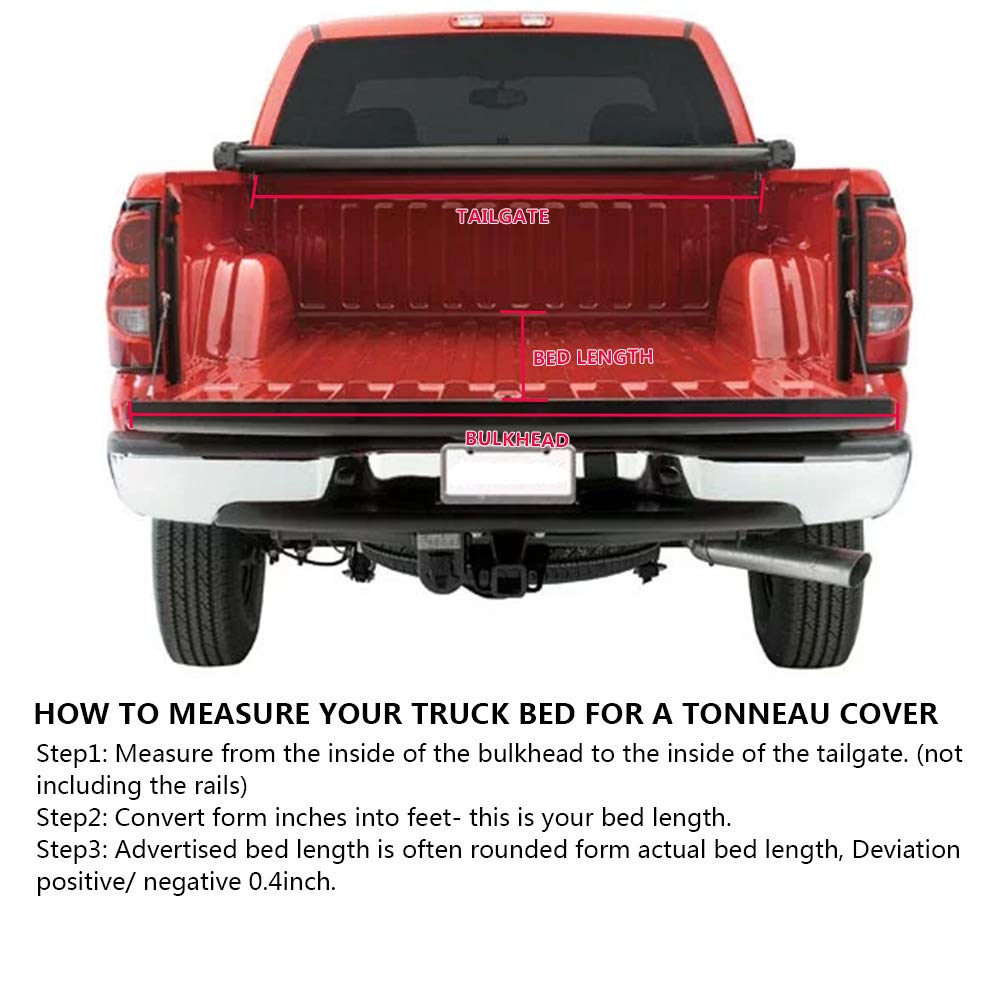 G-PLUS T3 Tri-Fold Soft Truck Tonneau Cover Replacement for 2005-2015 Toyota Tacoma Pickup | Double Cab 6Ft Short Bed | for Only Fleetside/Styleside Bed Models