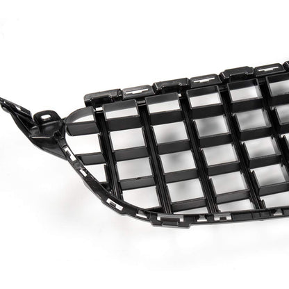 Front Bumper Upper Grille Compatible with C Class C200 C250 C300 C350 W205 2015 2016 2017 2018 AMG GT R Style Chrome Black Hood Grill (Without Camera Hole)