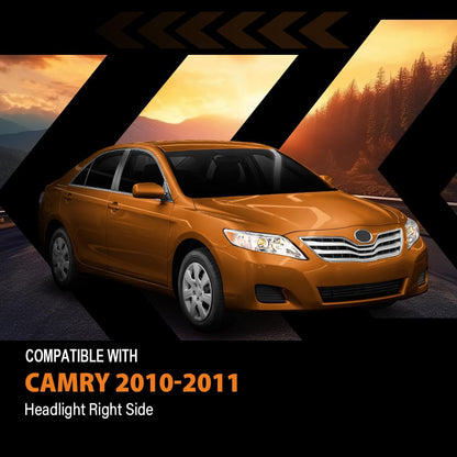 G-PLUS Headlight Assembly Front Headlamp Right Side Compatible with Toyota Camry Sedan 4-Door 2010-2011 TO2503195, TO2503195, 81150-06520, 81110-06520, 8111006500, TO2503191, 8115006500 White