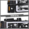G-PLUS LED Headlights Fit GMC C1500 K1500 Yukon 1994-1999 / Fit GMC C2500 C3500 K2500 K3500 1994-2000 Clear Lens Black Housing Amber Reflector Headlamps,faros delanteros Assembly