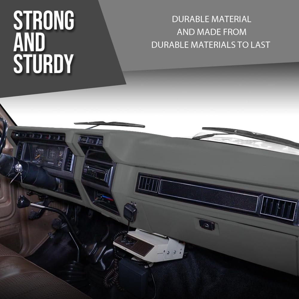 G-PLUS Dashboard Dash Cover Compatible with Ford F100 F150 F250 F350 Bronco 1980 1981 1982 1983 1984 1985 1986, Light Gray