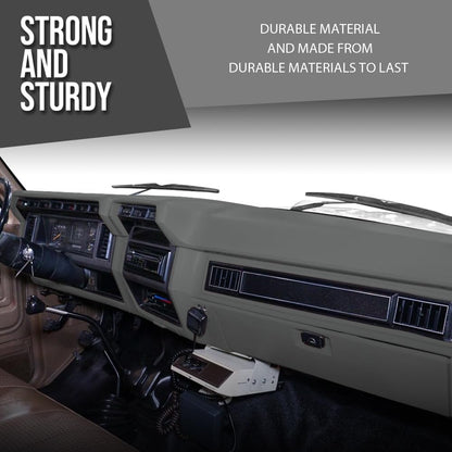 G-PLUS Dashboard Dash Cover Compatible with Ford F100 F150 F250 F350 Bronco 1980 1981 1982 1983 1984 1985 1986, Light Gray