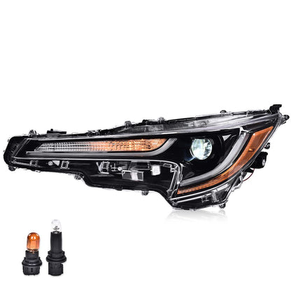 G-PLUS Headlight LED Compatible with Toyota Corolla L LE 2020 2021 DRL Left Diver Side Headlamp Clear Lens Chrome Housing Amber Reflector Bumper Headlamps,faros delanteros