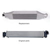 G-PLUS Front Mount Turbo Preformance Intercooler Compatible With 2016-2018 Honda Civic 1.5L +16HP Bolt On FMIC Upgrade Intercooler Replacement Silver