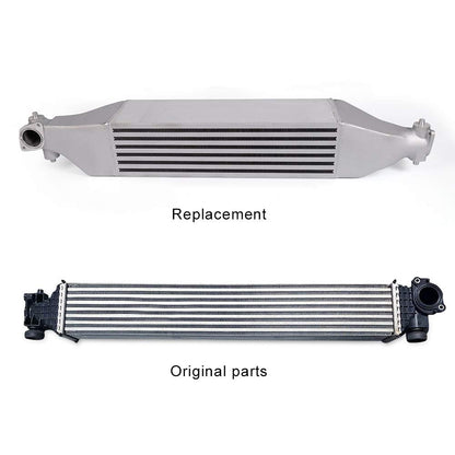 G-PLUS Front Mount Turbo Preformance Intercooler Compatible With 2016-2018 Honda Civic 1.5L +16HP Bolt On FMIC Upgrade Intercooler Replacement Silver