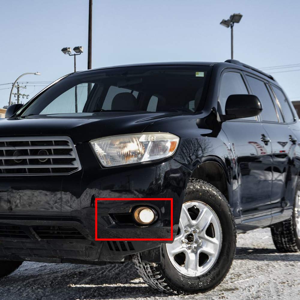 G-PLUS Front Fog Lights Assembly Compatible With 2008-2010 Toyota Highlander Clear Driving Fog Lamps W/Bulbs+Switch+Chrome Bezels Kit
