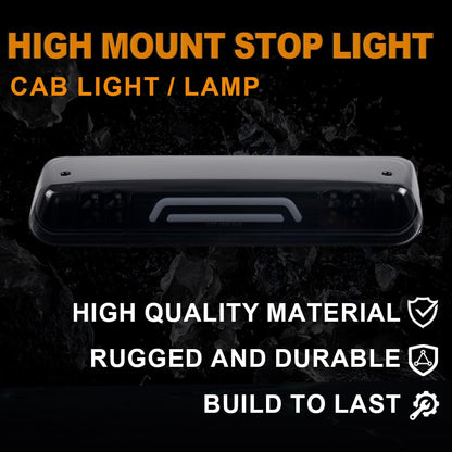 G-PLUS Rear LED Third Brake Light Compatible with 2004-2008 Ford F150 Lobo/2006-2008 Lincoln Mark LT/2007-2010 Ford Explorer Sport Trac 3RD Cargo Led Tail Lamps (Smoky Lens Black Housing)