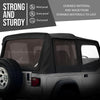 G-PLUS Soft Top Sailcloth Black W/Plastic Windows Compatible with Jeep Wrangler 1987-1995 with Factory Squared Style Upper Doors 9870215, 9870217 Black