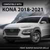 G-PLUS Front Bumper Radiator Grille Compatible with Hyundai Kona 2018-2021 Black 86350J9000
