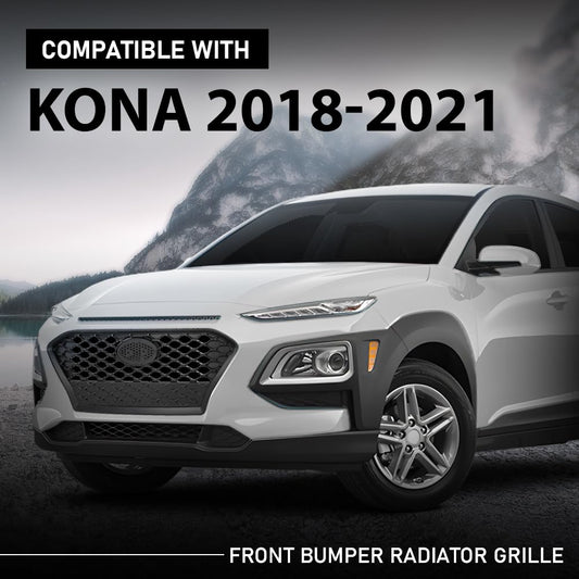 G-PLUS Front Bumper Radiator Grille Compatible with Hyundai Kona 2018-2021 Black 86350J9000