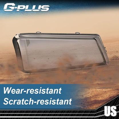 G-PLUS Front Headlight Lens Cover Compatible with 2003-2006 Chevy Silverado, Left & Right Side (Smoky Lens)