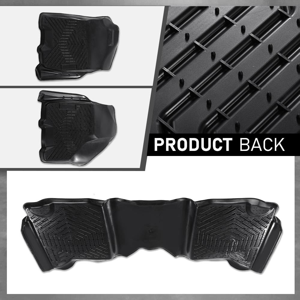 G-PLUS Cargo Liners Compatible with 2009-2018 Dodge Ram Crew Cab(Not Fit Quad Cab & Tradesman) All Weather Full Cover Protection 1st & 2nd Row 3PCS TPE Car Floor Liners Accessories