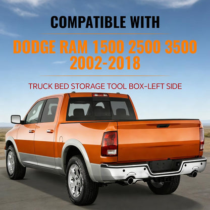G-PLUS Replacement For Dodge Ram 1500 2500 3500 2002-2018 Lockable Storage Box Case Truck Bed ToolBox Rear Left Driver Side