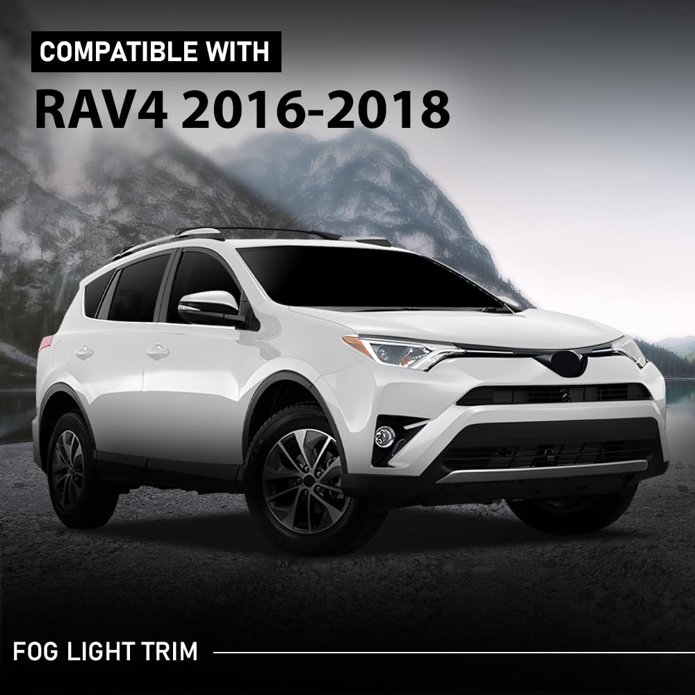 G-PLUS Fog Light Bezel Lamp Trim w/Chrome Right Passenger Compatible with Toyota RAV4 2016-2018 520300R030