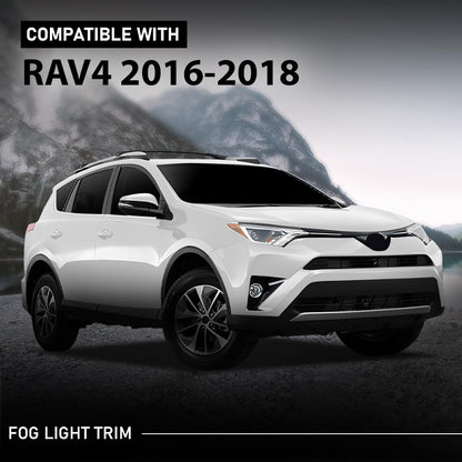 G-PLUS Fog Light Bezel Lamp Trim w/Chrome Right Passenger Compatible with Toyota RAV4 2016-2018 520300R030