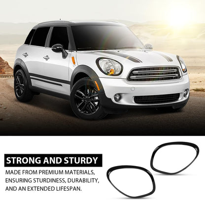 G-PLUS Headlight Bezels Set Compatible with 2011-2016 Mini Cooper Countryman Driver & Passenger Side Left&Right 51139812899, 51139812900, MC2506102, MC2507102 Glossy Black