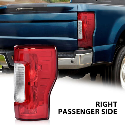 G-PLUS Rear Right Tail Light Assembly w/o Bulbs Fit Ford F250 F350 Super Duty 2017 2018 2019, Right Passenger Side Rear Lamp Assembly, Red Lens Chrome Housing, FO2801256
