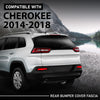G-PLUS Rear Bumper Cover Fascia, Compatible with Jeep Cherokee 2014-2018, Fit Models with Park Assist Sensor Holes, CH1100A03, 187-01816E