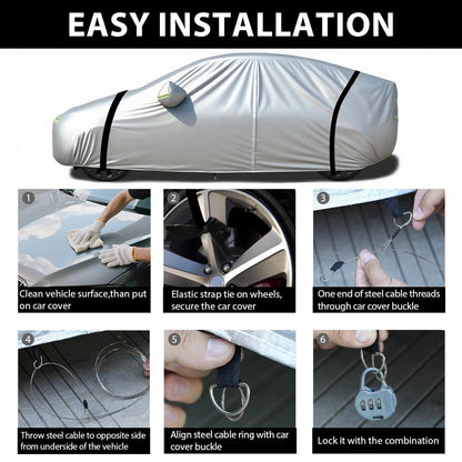 Car Cover Waterproof All Weather For Universal SUV,Full Exterior Cover with Door Zipper and Cotton Lining,Outdoor Rain Sun Snow UV Protection, Indoor Dust and Scratch Resistant YL (187*75*69 inch)
