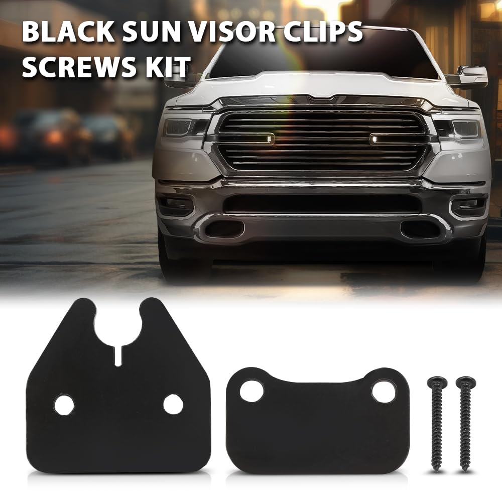 G-PLUS Sun Visor Clips, Compatible with Dodge Ram 1500 Trucks 2019 2020 2021 2022 2023 Black Visor Clips 2pcs